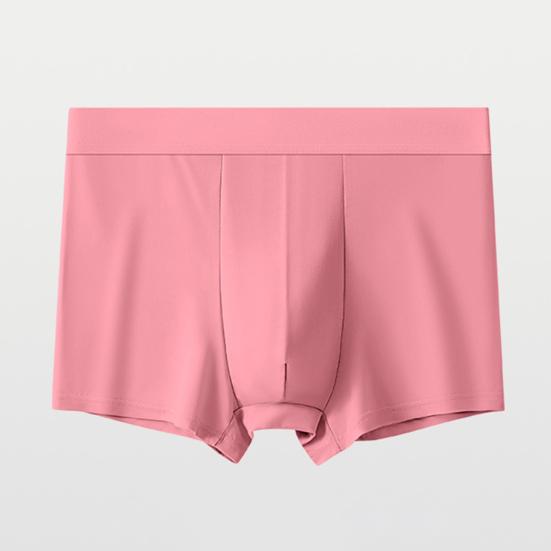 Men Boxers Bulge Pouch Thin Seamless Ice Silk Mid Waist Mesh High Elasticity Solid Color Moisture-wicking Men Underpants Daily Sport Underwear