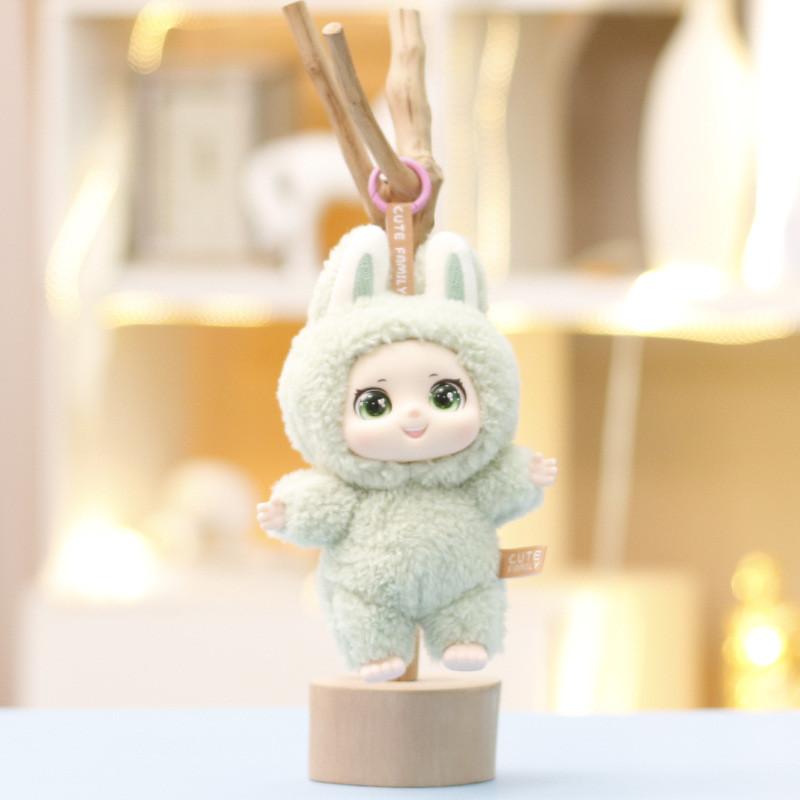 Bunny Silicone Soft Pendant With Plush Fill For Keyring And Kids Room Decor