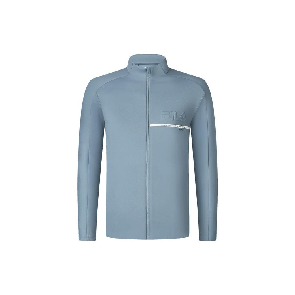 Fila Однотонная трикотажная фитнес-куртка с воротником-стойкой для мужчин, куртка звездно-серо-синяя A11M411502FBU