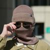 Two-Piece Hat Scarf Set Autumn Winter Windproof Warm Neck Knitted Cap for Men Outdoor Riding Windproof Ear Protection Neck Wool Cap with Scarf