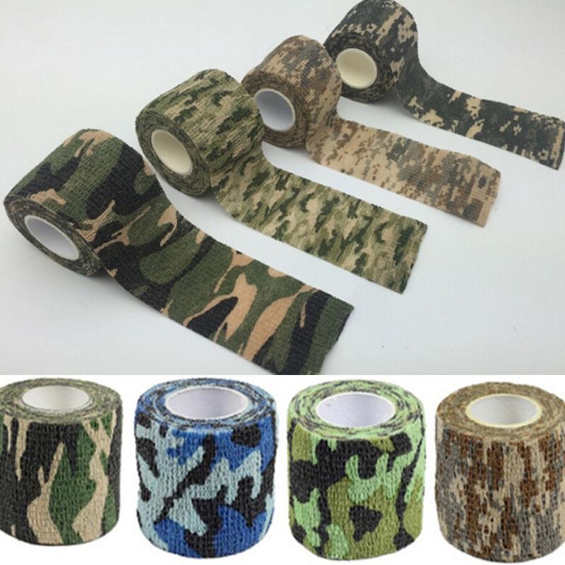 1pc/3pcs/5pcs Outdoor Camouflage Self-adhesive Telescopic Non-woven Tape Accessories