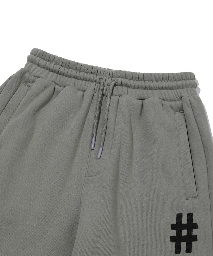 BEENTRILL NEWYORK Hashtag Logo Wide Fit Sweatpants (Warm Grey)