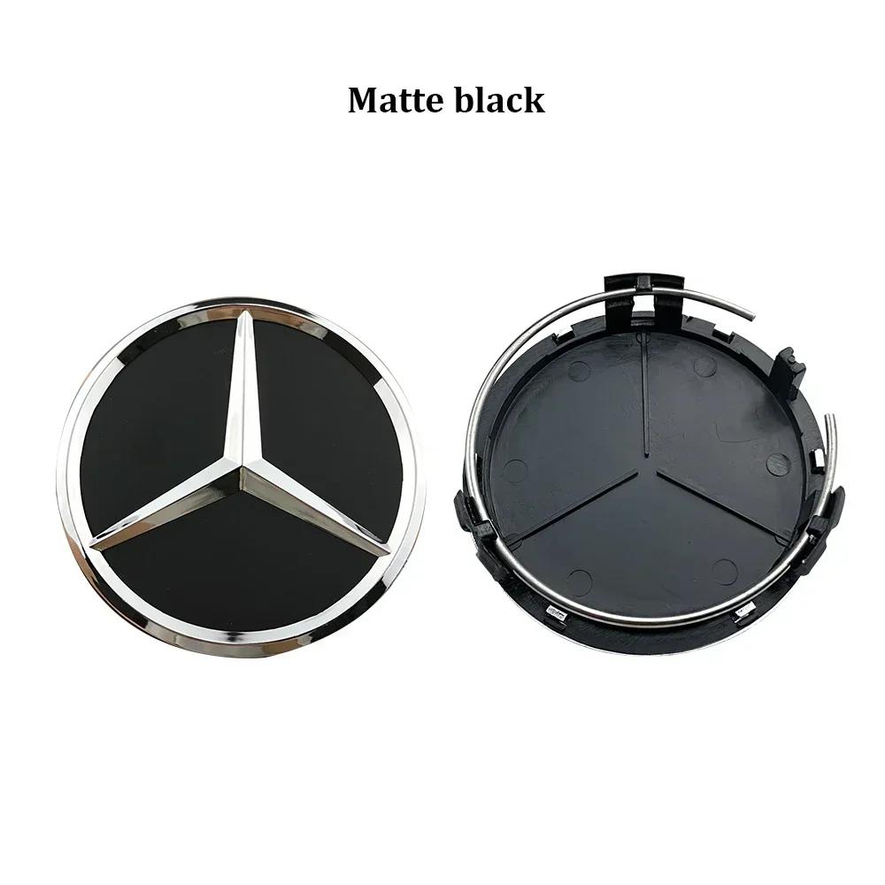 AAVL1 Mercedes Benz wheel center cap 4pcs black 75mm Hubcap For Mercedes w204 w211 w205 W212 amg w203 w213 w124 w176 w177 accessories
