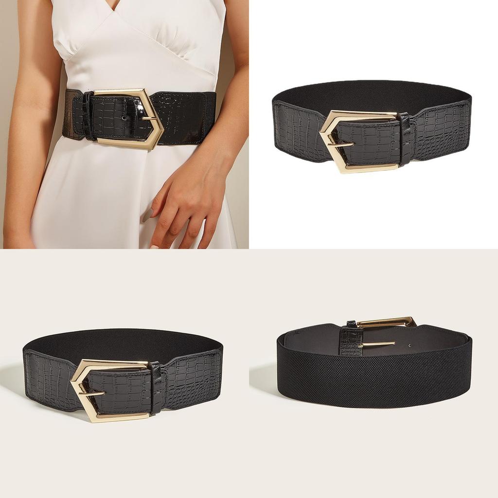Unique Geometric Buckle Waist Belt For Women With Leather Material For Spring And Fall