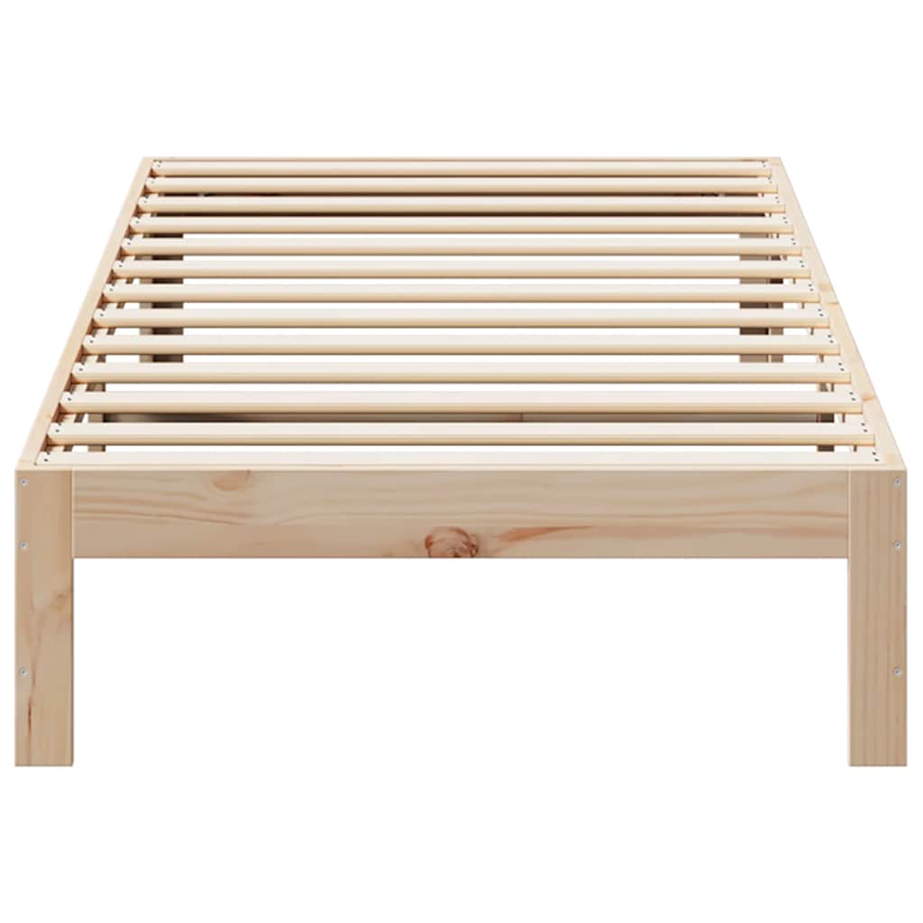 Solid Wood Bed Frame without Mattress 90 x 200 cm Pine Wood