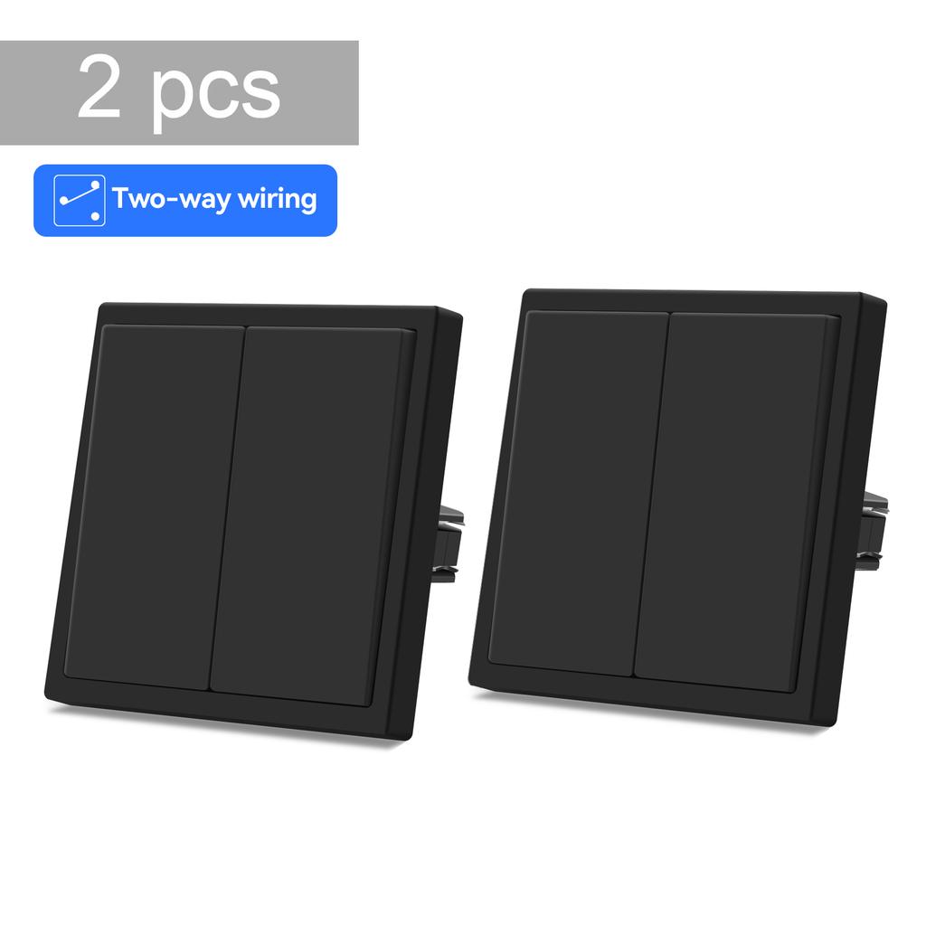 BSEED 1/2Gang Wall Light Switches 2Way Staircase Switches Large Mechanical Buttons Plastic Frame 220V White/Black/Gray 10A