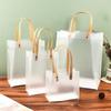 10PCS Transparent Frosted Tote Bag PP Waterproof Companion Gift Candy Bag Flower Wrapping Bag Birthday Wedding Party Supplies