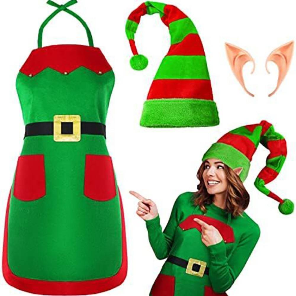 Christmas Dress Up Christmas Elf Dress Set Green Elf Family Matching Outfits  Christmas