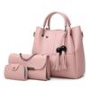 Women's Bag Solid Color Bucket Bag Three Piece Package Large Capacity One Shoulder Crossbody Handbag