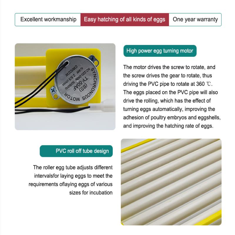 Automatic Eggs Incubator 360° Rotary Egg Turner Roller Tray Egg Hatching Incubator Duck Quail Bird Poultry Accessory for Farm