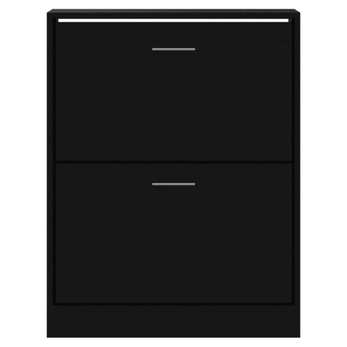 342558 vidaXL Shoe Cabinet Black 63x24x81 Cm Engineered Wood