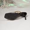 One Line Solid Color Women's Plus Size Slim Heel Square Toe Super High Heels Sandals