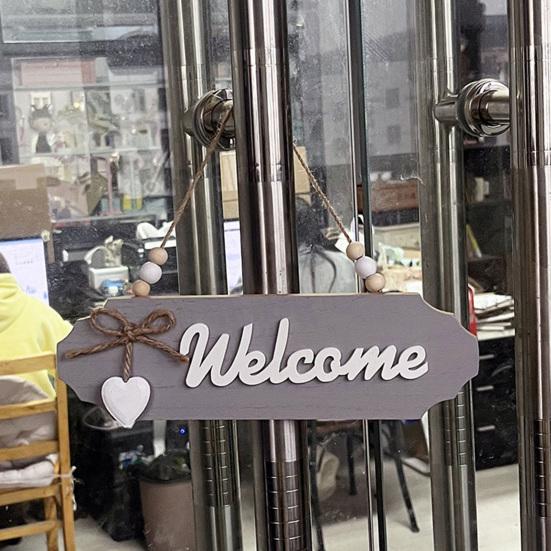 Декоративная табличка для дома с декором в виде банта, принтом букв, подвесная табличка, универсальная приветственная табличка для двери, украшение для дома