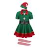 Рождественские костюмы для косплея на Хэллоуин для детей, костюм эльфа для девочек, платье со шляпой, подарок на Новый год, Рождество, карнавал, вечеринку, Санта-Клаус, дети, взрослые женщины
