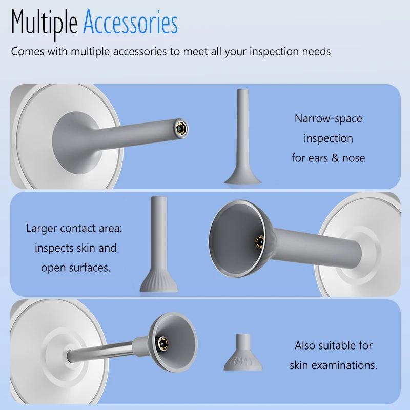 1 Set Video Ear Endoscope Ear Wax Removal Tool Digital Otoscope Camera 1.38'' Screen Hd1080P Visual Ear Cleaner With 8Leds