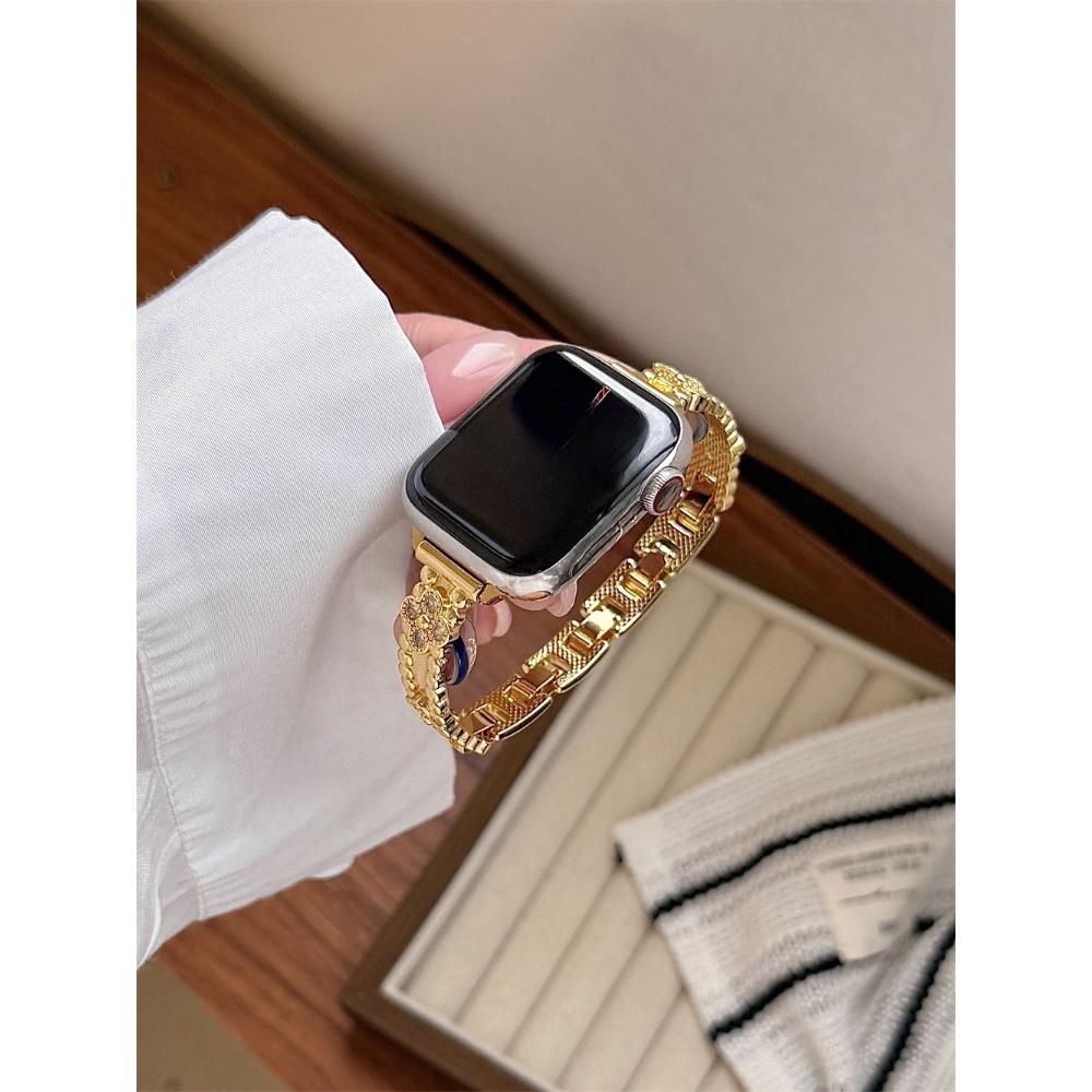 Калейдоскоп Медный Циркон Металлический Ремешок Для Apple Watch Ultra 49/46/45/44/42/41/40/38мм, Модный Металлический Браслет Наручный Ремешок Серия 10 9 8 7 6 SE