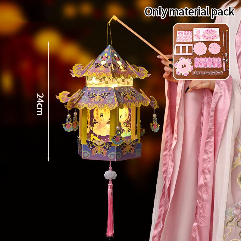 Chinese Paper Lantern Mid- Autumn Festival Lanterns Japanese Lantern Wedding Accessorie Autumn Decor DIY Material Pack
