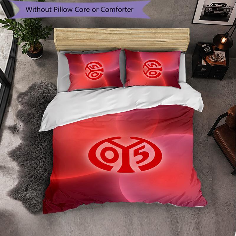 Mainz FC Themed Bedding 3Pcs Duvet Cover Set Decorative Bed Linen For Teen Room Home Decoration