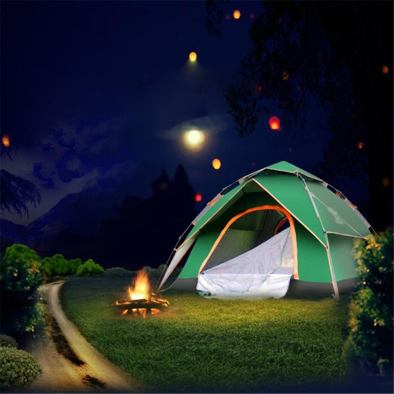 Двухслойная палатка для кемпинга, мгновенная установка, переносная палатка для кемпинга на открытом воздухе, автоматическая палатка