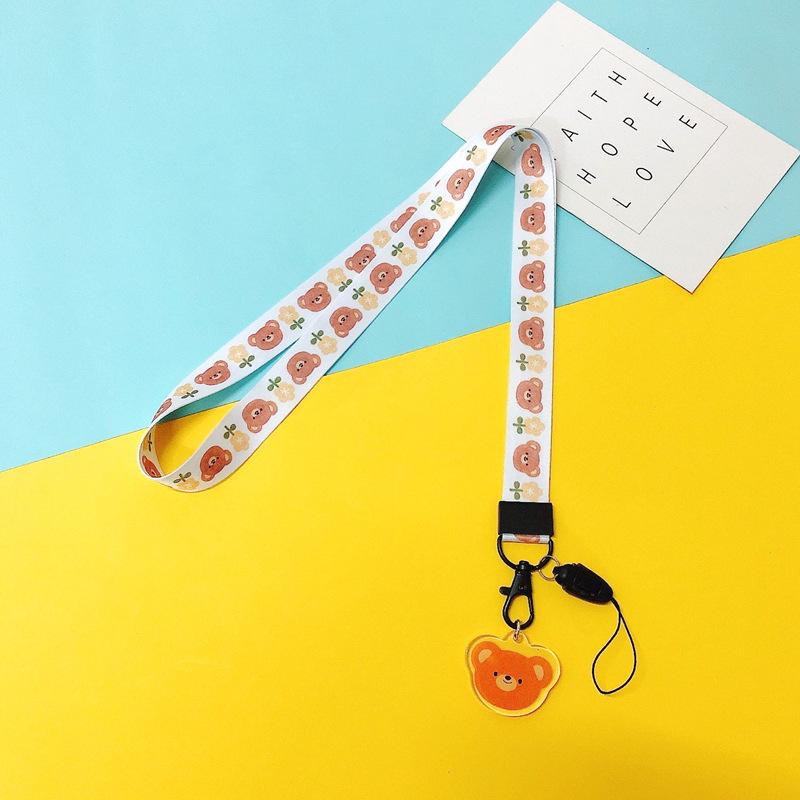 Cartoon Mobile Phone Lanyard, Cute Pendant, Wide And Flat Braided Belt, Lanyard, Key, Badge, Card Cover, Neck Lanyard.