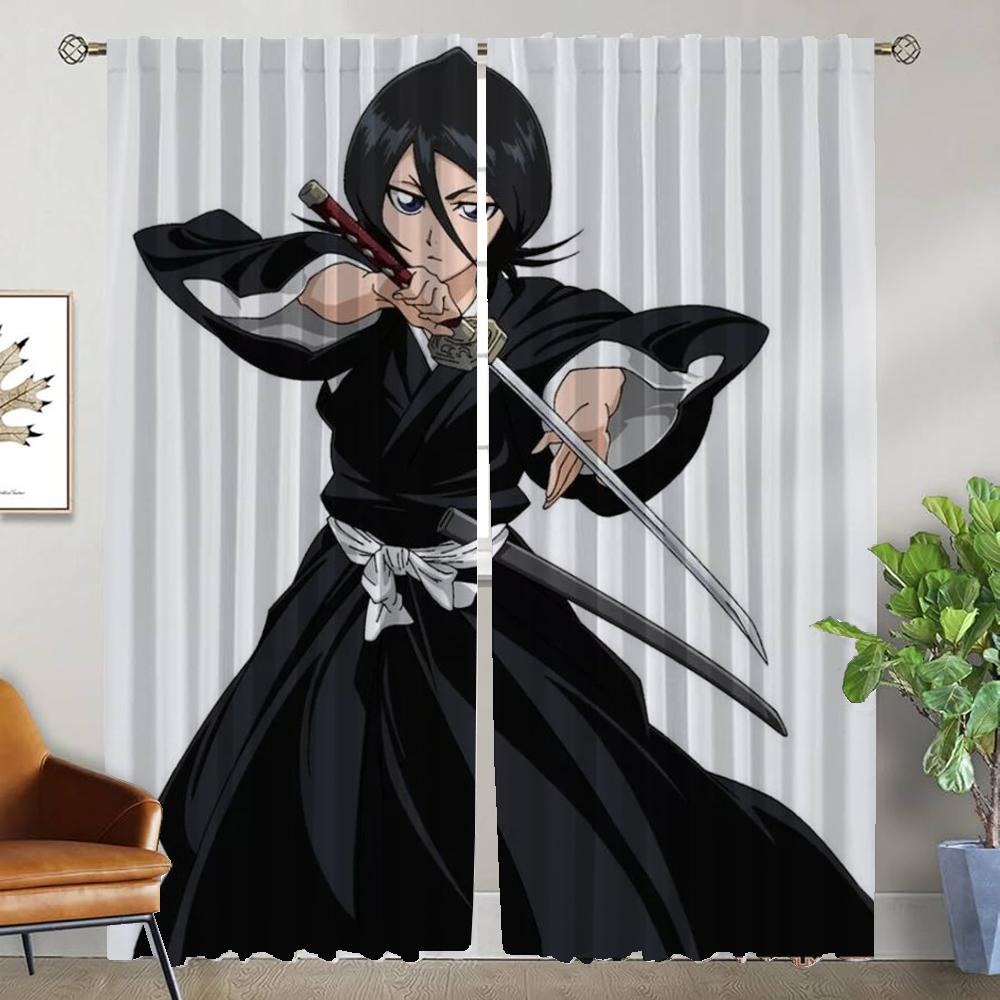 Блэкаут штора для комнаты 2 панели BLEACH Кухонные шторы Перегородка Домашние интерьерные шторы Тюль для спальни Жалюзи Гостиная Детская
