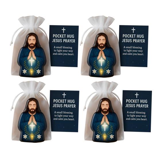 Pocket Hug Jesus Gift Blessing Jesus Prayer Figurine with Card Christian