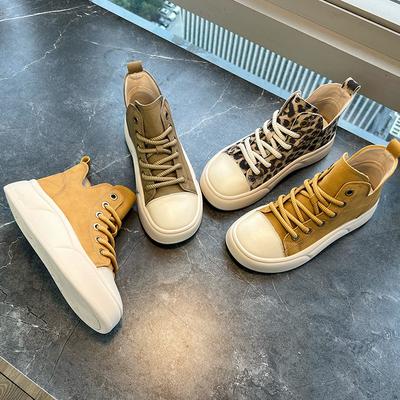 Женские кеды на высокой платформе 2025 весна новая женская платформа одинарная обувь повседневная универсальная белая обувь женская спортивная ретро обувь для скейтборда