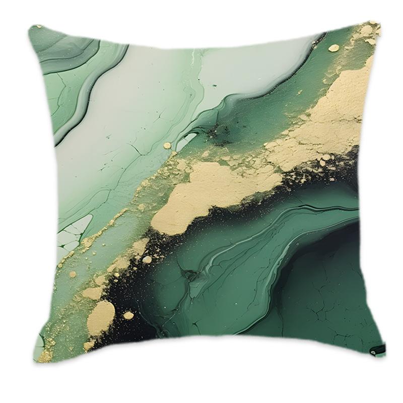 New Green Marble Gilt Series Pillows, Comfortable and Soft, Car Home, Bedroom, Bedside Pillows, Cushions