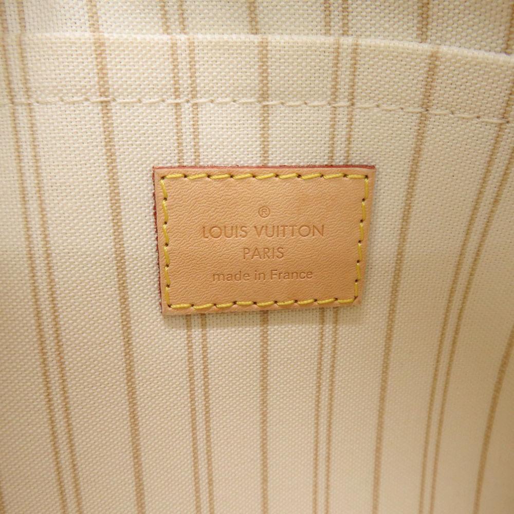 Used AUTHENTIC LOUIS VUITTON Damier Azur Neverfull pouch for MM / GM Pouch