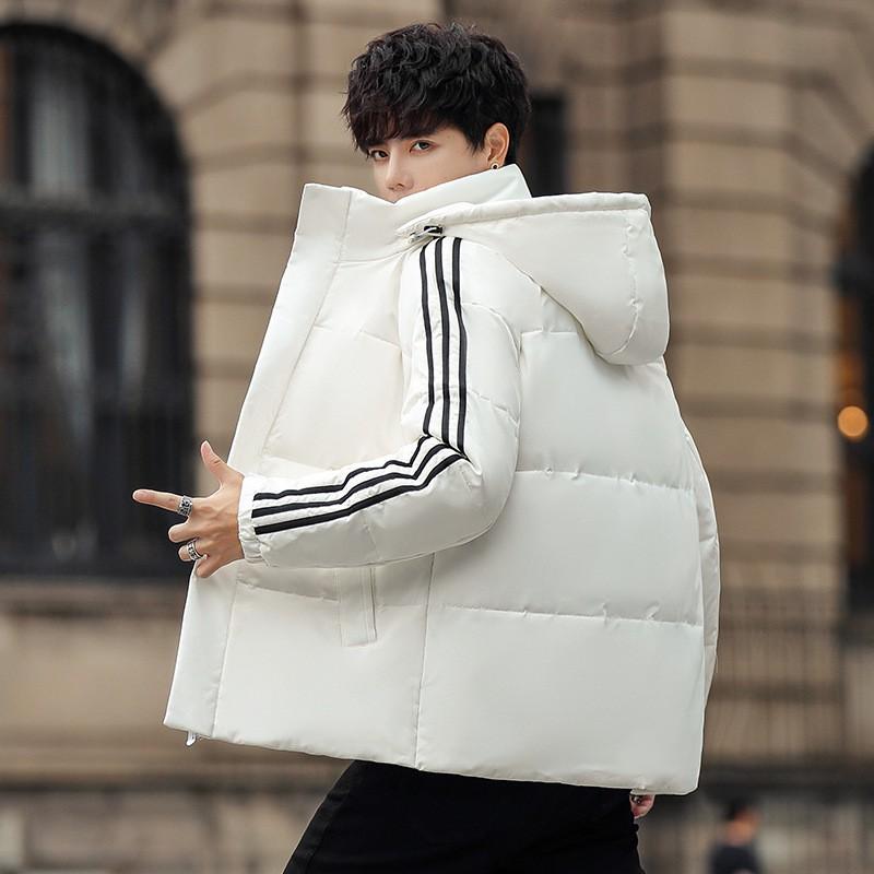 Mens Winter Down Jacket Stand Collar Short Casual White Duck Warm Coat Fashion Urban Style