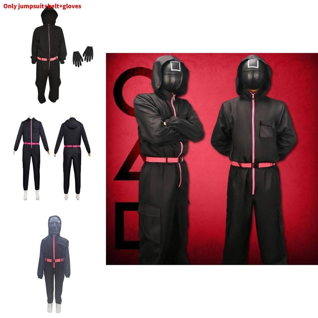 Игра в кальмара Популярный фильм Костюм на Хэллоуин для детей из смесовой ткани с хлопком Косплей-костюм