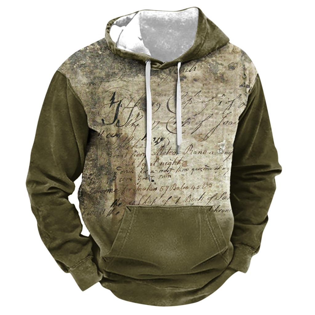 Мужская толстовка с капюшоном в стиле ретро с длинным рукавом, топы, куртка, верхняя одежда