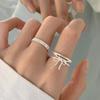 Модное открытое регулируемое геометрическое кольцо с узлом-бантом для женщин