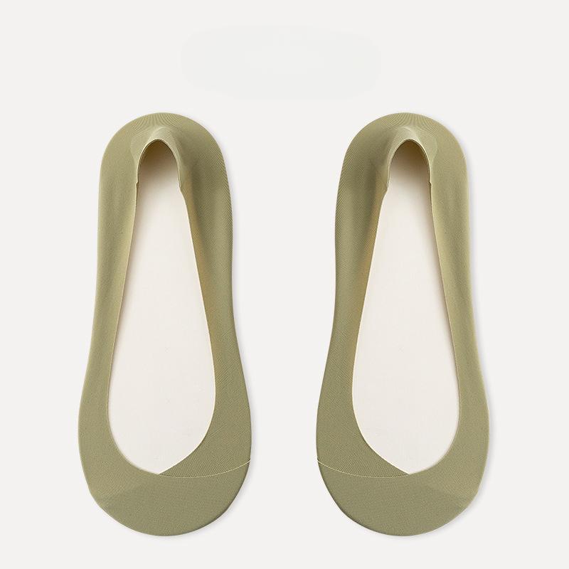 Женские носки-лодочки Ice Silk с утолщенной подошвой из губки, ударопрочные, нескользящие, силиконовые, удобные, невидимые носки