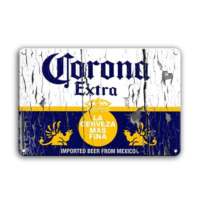 Коктейль Guinness Corona, ром, металлическая вывеска, жестяная вывеска, винтажный вид, украшения для домашнего бара, аксессуары, настенные художественные постеры и принты