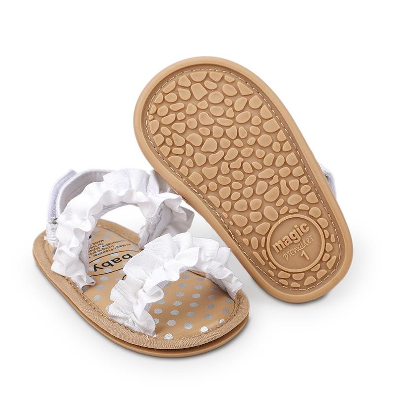Summer Baby Girls Sandals Toddler Newborn Baby Girl Cotton Shoes Soft Sole Flat Infant Anti-Slip First Walkers