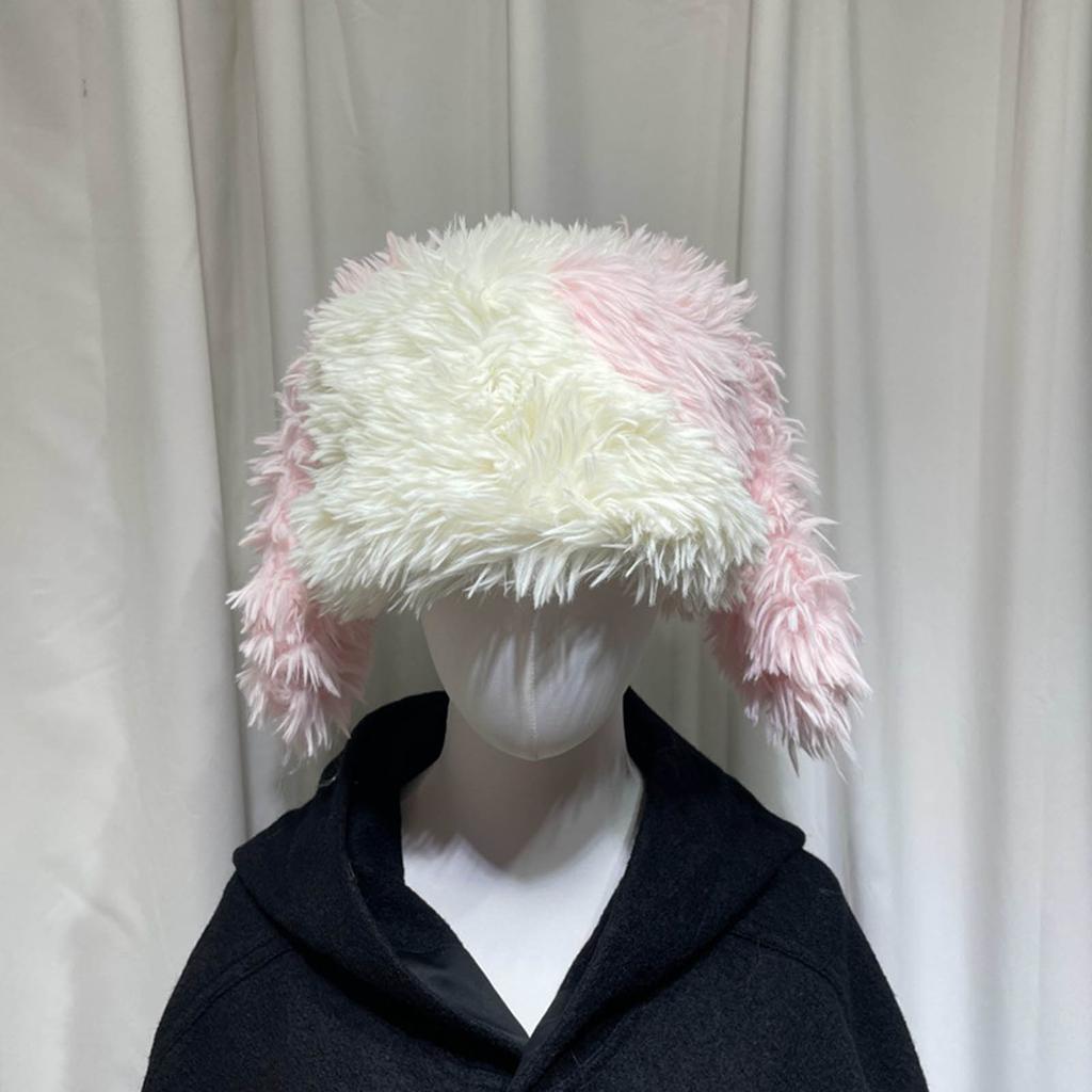 Cute Woollike Plush Long Ears Beanie Womens Lady Girl Headgear Caps Christmas Hats Faux Furs Beanie Hat Pullover Cap