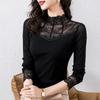 Women's Lace Bottoming Shirt – Mesh Mid-Neck Top, Spring/Autumn 2023, Fashionable Tulle Inner Wear