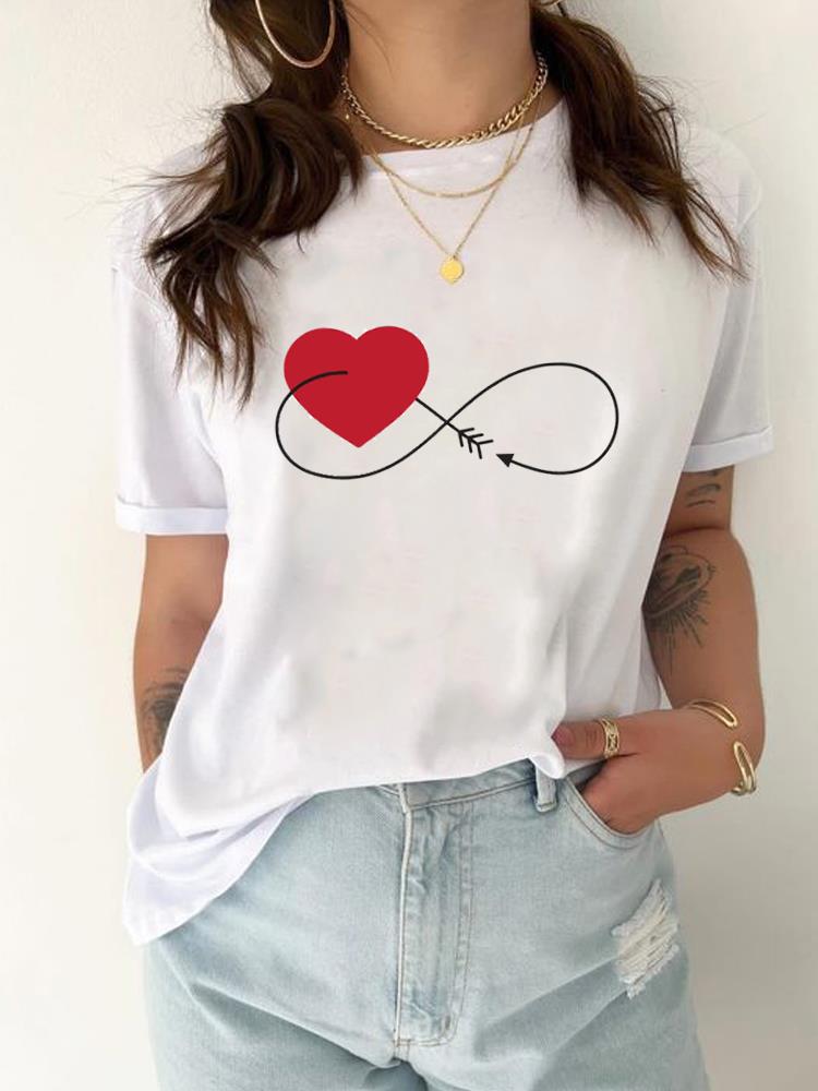 (Asian Size) Tee Top Women Leopard Love 90s Trend Cute Clothing T Shirt Woman Print Fashion Female Short Sleeve Graphic T-shirts
