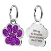 Bling Dog ID Tag Personalized Gorgeous Dog Tags for Small Medium Dog Footprint Custom Pet Name Tag Plate Collar Accessories