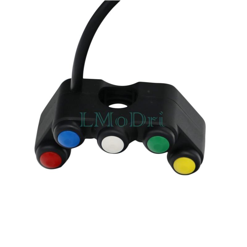 LMoDri 5-кнопочный переключатель мотоцикла 7/8 "22 мм, переключатели на руле, фары, аварийный тормоз, противотуманные фары, кнопки включения-выключения, скутер ATV