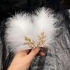 2Pcs Fairy White Feather Hair Clip Headdress Wedding For Women Girls Daily Personality Sweet Feather Barrettes Hair Accessories