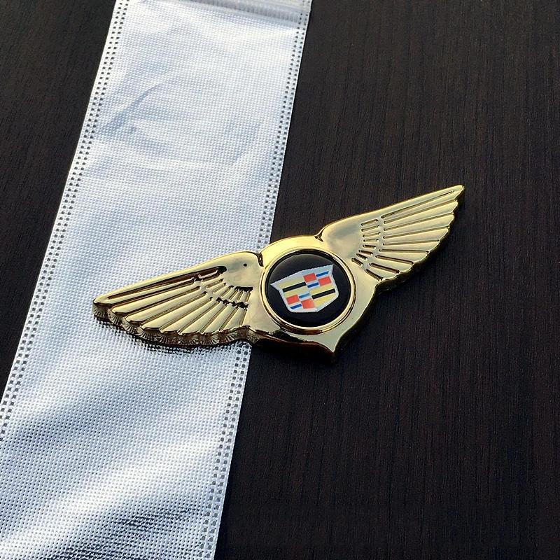 Metal Wings Car Front Grille Badge Rear Trunk Emblem Sticker for Cadillac ATS BLS CT4 CTS STS XLR XT6 XTS DTS Escalade Deville zfjpu66