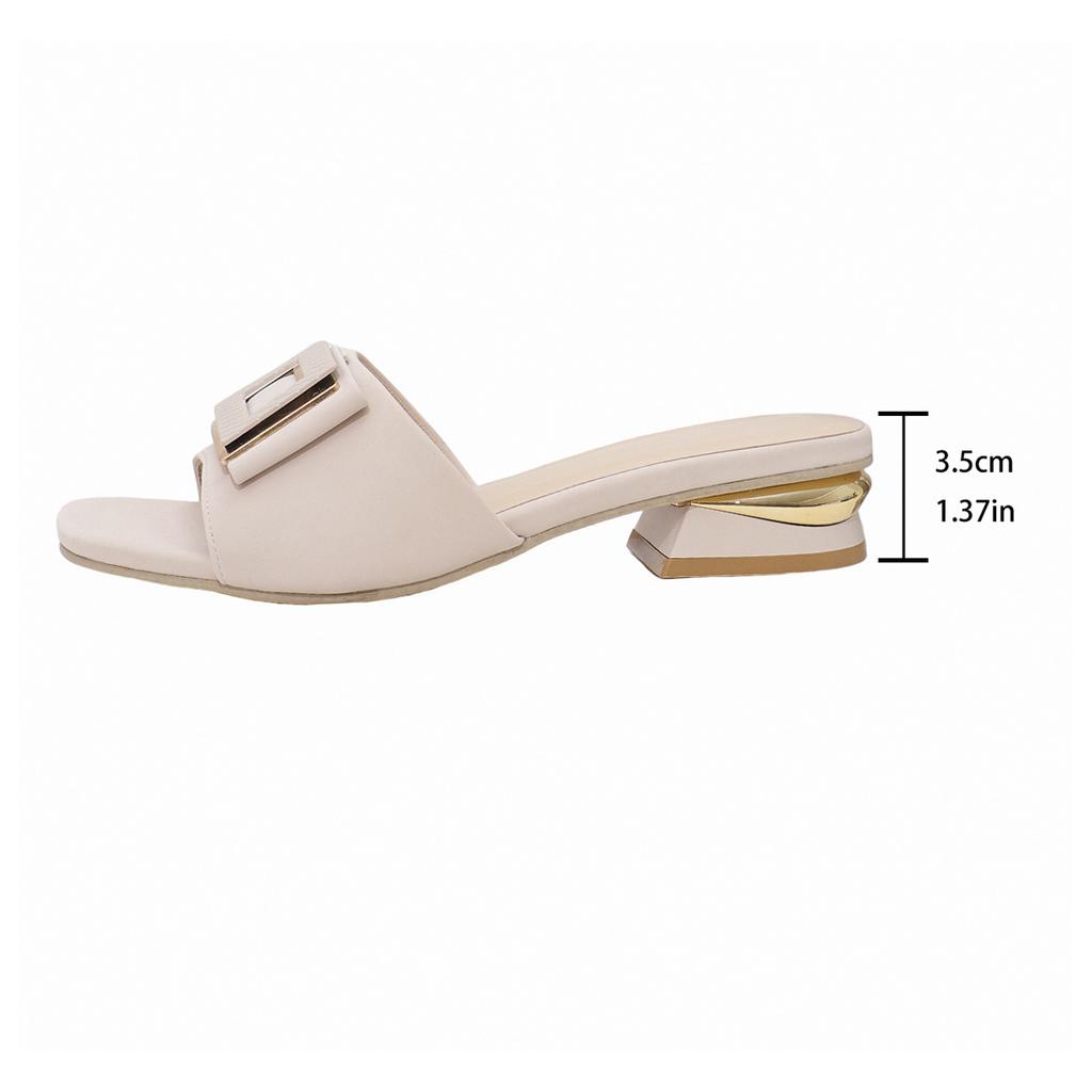 Летние женские тапочки с квадратным носком и открытым носком, нескользящие плоские тапочки для женщин, удобные пляжные шлепанцы