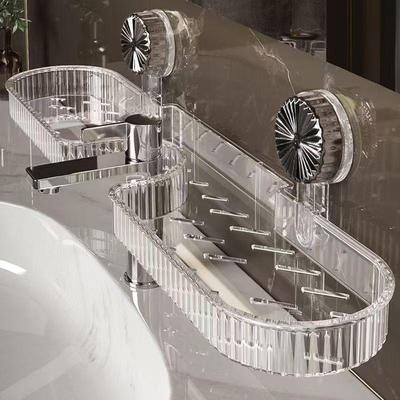 Полка для туалетных принадлежностей на присосках, не требующая сверления: Настенная полка для хранения смесителя и раковины