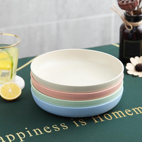 Обеденная тарелка, однотонная, гладкая поверхность, легкая чистка, безопасная для микроволновой печи, пищевая посуда, круглая форма