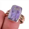 Natural Chaorite Gemstone Two Tone 925 Sterling Silver Jewelry Ring Size 8 E7D14