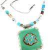 Les Trésors De Lily [E0633] - Blue Green 'Geisha' Designer Necklace