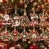 10Pcs Pearl DIY Diamond Art Kit Wooden Hanging Holiday Ornament  Party Decor