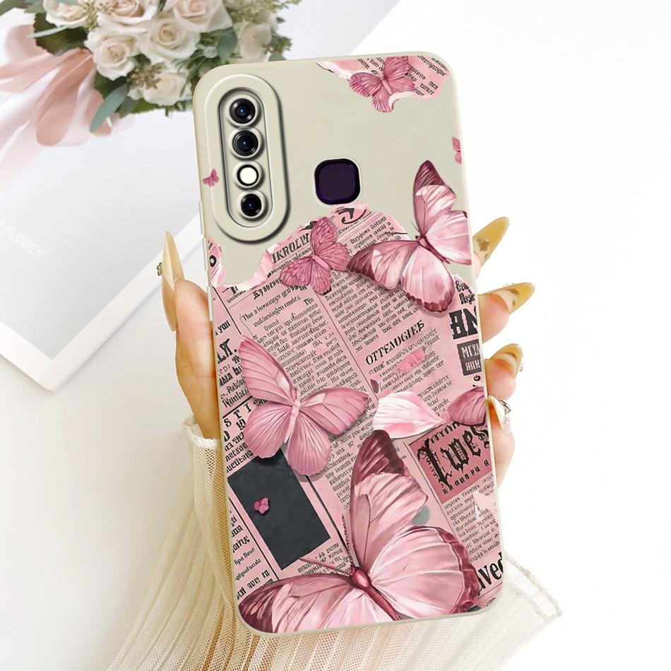 For Infinix Hot 8 / Hot 8 Lite X650 X650C X650B X650D Cute Cat Flower Cartoon Phone Case Shockproof Soft Silicone Covers Bumpers